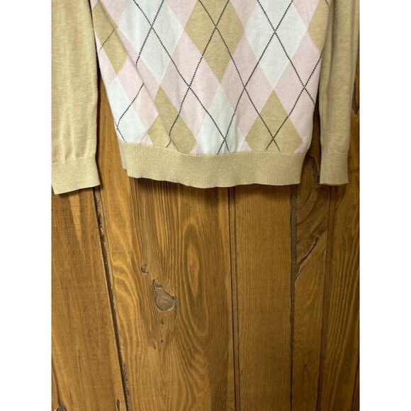 Tommy Hilfiger 100% Pima Cotton Super Soft Light Academia Argyle B Neck Sweater - Picture 4 of 6